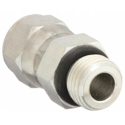 AEROQUIP Hydraulic Hose Adapter: 3/8 in x 3/8 in Fitting Size, Male x Female, ORB x JIC - ORB-to-JIC Steel Hydraulic Hose Adapters