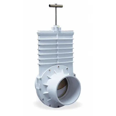 VALTERRA Gate Valve: 8 in Size, PVC, Rising, Slip x Slip, 10 psi CWP, Lever - Rising Stem PVC General Purpose Gate Valves