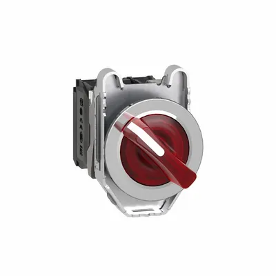 SCHNEIDER Selector Switch: 30 mm Panel Mounting Size, 2 Positions, Short Lever, 1NO/1NC - Illuminated Selector Switches
