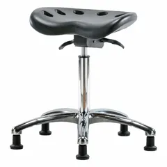 Polyurethane Lab Stool, 20-28 in Height, Black
