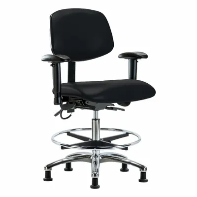 OEM Vinyl ESD Task Chair with Arms and Foot Support - Vinyl ESD Chairs