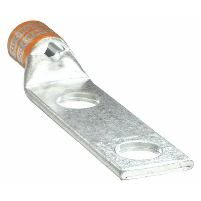 OEM Compression Lug: For 3/0 AWG, Stranded Wire, 3/8 in Stud Size, Std - Two-Hole Compression Lugs