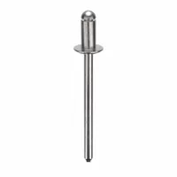 This domed-head blind rivet is designed for fastening materials where access is limited to one side. It features a 0.156-inch diameter, 1 19/32-inch overall length, and 19/64-inch body length. Suitable for general-purpose fastening in sheet metal, plastics, and composites. Supplied in a 500-pack