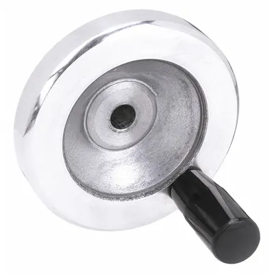 KIPP Hand Wheel: Solid, Revolving Handle, Aluminum, 1/2 in Bore, 100 mm Dia - Solid Hand Wheels with Revolving Handle