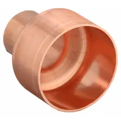 Wrot copper coupling with female-to-female connections for joining 3 in CTS copper tube to 1 1/4 in CTS copper tube. Designed for sweat (solder) installation in plumbing and HVAC systems to transition between different pipe sizes.