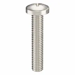 Pan head machine screw with Phillips drive, made from 316 stainless steel with a plain finish. Designed for general fastening applications where corrosion resistance is required. Features a #4 drive size and 2-inch length.