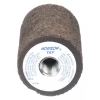 This NORTON Type 18 square tip grinding plug measures 2" x 3" with a 5/8"-11 thread. It features 20-grit zirconia alumina abrasive with R hardness, designed for aggressive material removal on stainless steel and nickel alloys in heavy-duty grinding applications