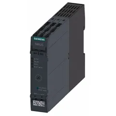 Three-pole reversing motor starter with electronic overload protection rated at 7 A and 24V DC control voltage. Includes LED status indicator and 1NO/1NC auxiliary contacts for integration into control circuits. Used for forward and reverse operation of three-phase motors in applications such as conveyors, pumps, and hoists.