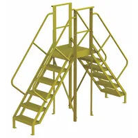 TRI-ARC Crossover Bridge: 5 ft Platform Ht, Steel, 1,000 lb Load Capacity, Perforated, 6 Steps (MPN 7CZ01)