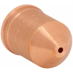 This 105 A nozzle is designed for use with Hypertherm Duramax HRT, HRTs, and MRT handheld plasma torches. It directs the plasma arc and gas flow for cutting conductive metals in fabrication and maintenance applications.
