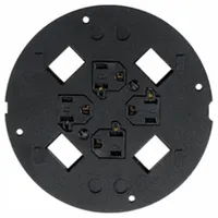 HUBBELL WIRING DEVICE-KELLEMS Floor Subplate: Round, Black, Cast Aluminum, Smooth (MPN S1SP4X4)