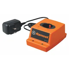 This RAMSET battery charger is a single-port unit designed to recharge 6V DC batteries. It operates on a 120V AC input and is classified as a standard charger. Suitable for use in industrial and construction settings to maintain power tools and equipment that rely on 6V battery packs.