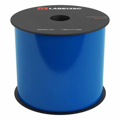 CREATIVE SAFETY SUPPLY LabelTac Pro Model Standard Supply: 4 in x 150 ft, Vinyl, Blue (Gloss) - LabelTac Thermal Transfer Continuous Label Rolls