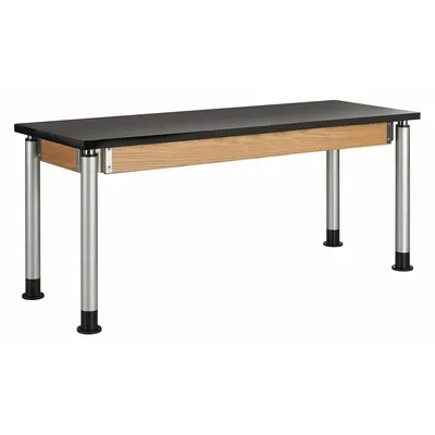 DIVERSIFIED SPACES Table: 24 in Overall Wd, 41 in Overall Ht, 6 ft Overall Lg, ChemGuard - Adjustable-Height Laminate Surfaced Lab Tables