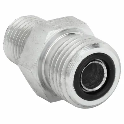 AEROQUIP Hydraulic Hose Adapter: 1/2 in x 3/8 in Fitting Size, Male x Male, ORS x NPTF - ORS-to-NPTF Steel Hydraulic Hose Adapters