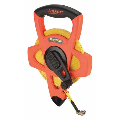 CRESCENT LUFKIN Long Tape Measure: Manual, FM050CME, Metric, 50 m, 1/8 in/1 cm - Open-Reel Long Tape Measures