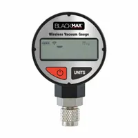 BLACKMAX Vacuum Gauge: LCD, 0 micron Hg to 25,000 micron Hg, 1/4 in Female SAE Flare Right-Hand, 9V (MPN BVG215A)