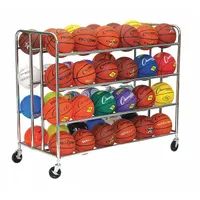 CHAMPION SPORTS Ball Rack: 55 1/2 in Overall Lg, 24 in Overall Wd, 46 1/2 in Overall Ht, Steel (MPN BRC48)