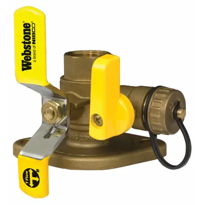 WEBSTONE Rotating Flanged Ball Valve w/Drain: 3/4 in, Brass, 600 psi Max. Op Pressure - Circulator Pump Installation Kits