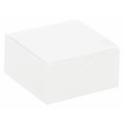 PARTNERS BRAND Gift Box,4x4x2",White,PK100: 100 PK (MPN GB442) - Gift Boxes