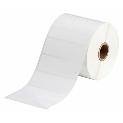 BRADY Pre-Cut Label Stock Roll: 1 in x 3 in, 1 in, Polyester, Halogen-Free, White - Brady Precut Label Rolls
