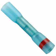These heat-shrink butt splice connectors are designed for permanently joining two electrical wires end-to-end. Suitable for wire sizes 22 AWG to 14 AWG and rated 600 V, the heat-shrink sleeve provides insulation and strain relief after installation. Pack quantity of 50.