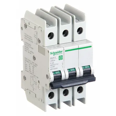 SCHNEIDER M9F43304 D-Curve 3-Pole Miniature Circuit Breaker - D-Curve, 3-Pole UL489 DIN Rail-Mount Miniature Circuit Breakers