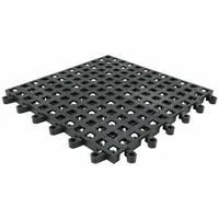 Interlocking Drainage Mat Tile: Interlocking Drainage Mat Tile, 18 in x 18 in, Grit, Black, 10 PK (MPN 561)