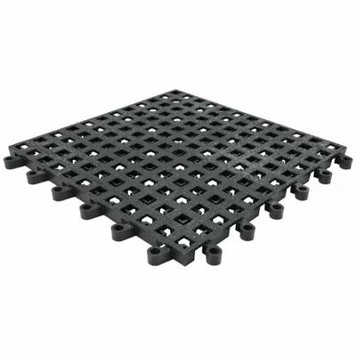 WEARWELL Interlocking Drainage Mat Tile: Interlocking Drainage Mat Tile, 18 in x 18 in - Wearwell ErgoDeck Interlocking Mat System