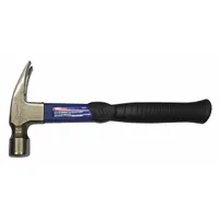 Straight Claw Hammer: Steel, Textured Grip, Fiberglass Handle, 16 oz Head Wt, 13 in Overall Lg (MPN 4YR58)