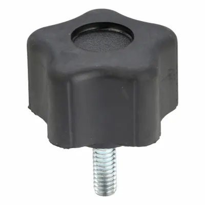 INNOVATIVE COMPONENTS Hand Knob: 5 Point, Plastic w/ Steel Thread, 1/4"-20 Thread - 5-Arm Knobs with Threaded Stud