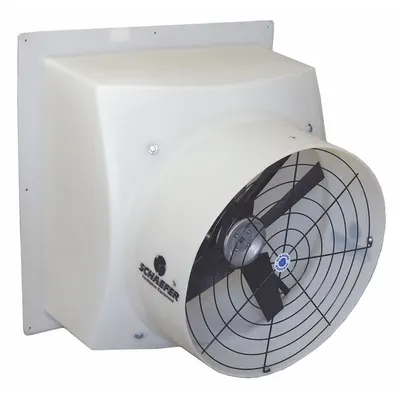 SCHAEFER Agricultural Exhaust Fan: Direct Drive, 24 in Blade, 1/2 hp, Totally Enclosed Air Over - Direct-Drive Cylinder Exhaust Fans