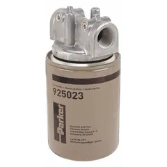 Single head return line hydraulic filter designed for removing contaminants from hydraulic fluid. Suitable for systems with maximum flow of 20 gpm and maximum pressure of 150 psi. Features a paper filter element with 25 micron rating. Protects pumps, valves, and actuators from particle wear in industrial machinery and mobile equipment.