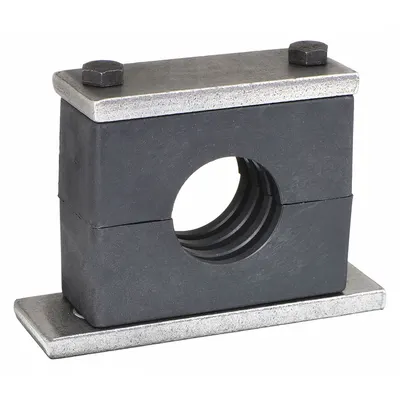 BEHRINGER PIPE SYSTEMS Vibration-Dampening Beta Clamp: Ribbed Bore, Steel Clamp, For 1 Lines (MPN SH6250-PP) - Vibration-Dampening Textured Core Beta Clamps