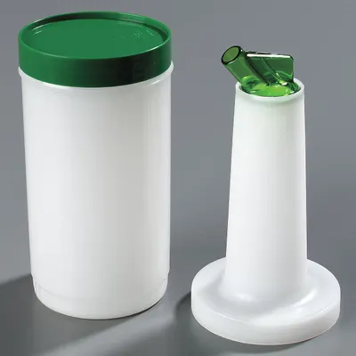 CARLISLE Container with Pourer: Green, Polyethylene, 13 1/8 in Overall Ht - Containers with Pourers