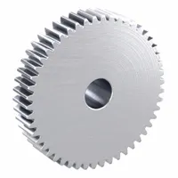 Spur Gear: Module m 1, 50 Teeth, 10 mm Bore Dia, Stainless Steel, 20° Pressure Angle, Plain Bore (MPN SUS1-50)