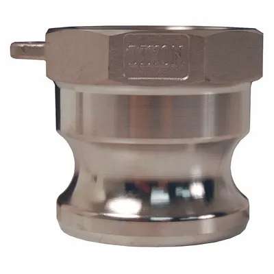 DIXON VALVE & COUPLING Cam and Groove Adapter: 1 1/4 in Coupling Size, 1-1/4 in -11-1/2 Thread Size - Type A Stainless Steel Cam & Groove Fittings
