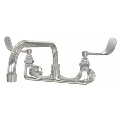 This centerset utility faucet is constructed of cast brass with a chrome finish. It includes faucet mounting kits and has a flow rate of 2 gpm. Suitable for service sinks, janitorial closets, and utility areas in commercial and institutional settings.