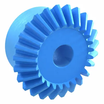 KHK GEARS Miter Gear: For 90° Shaft Angle, Module m 1, 25 Teeth, Nylon, 6 mm Bore Dia - Straight Teeth Metric Miter Gears