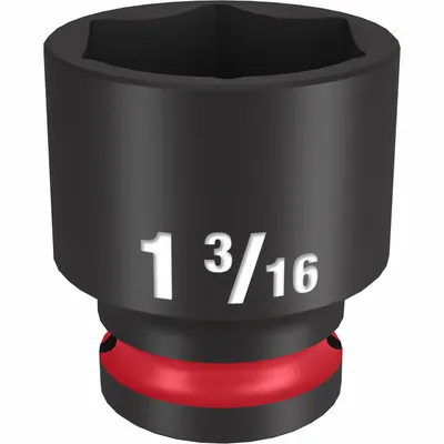 MILWAUKEE Standard Impact Socket: 1/2 in Drive Size, SAE, 1 3/16 in Socket Size, 6-Point - 1/2" Drive Impact Sockets