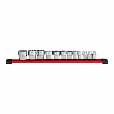 MILWAUKEE Socket Set - SAE 12pt: 3/8 in Drive Size, Small Set (0-50 pieces) Set Size - SAE Impact Socket Sets