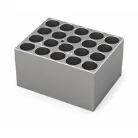 IKA Dry Block: Anodized Aluminum, 3 3/4 in Overall Wd, 3 in Overall Lg, 20 Wells, 15 3/4 mm Well Dia (MPN 4469600)