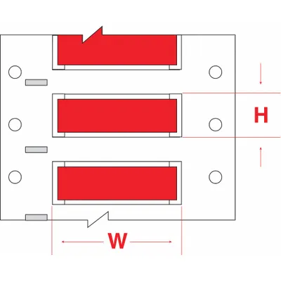 BRADY Sleeve Label: 1/2 in x 2 in, Polyolefin, Red (Matte) - Brady Precut Sleeve Label Rolls