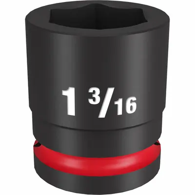 MILWAUKEE Standard Impact Socket: 3/4 in Drive Size, SAE, 1 3/16 in Socket Size, 6-Point - 3/4" Drive Impact Sockets