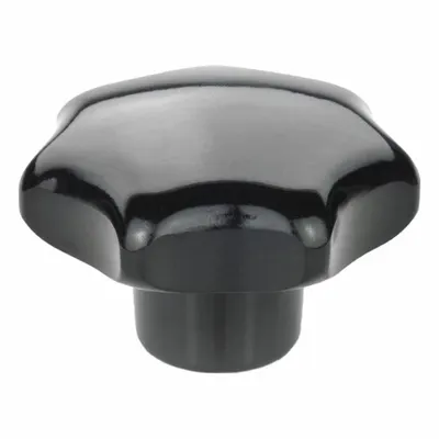 JW WINCO Hand Knobs; Star Knobs: 7 Point, Plastic w/ Steel Thread, M6 Thread - 7-Arm Knobs with Threaded Hole