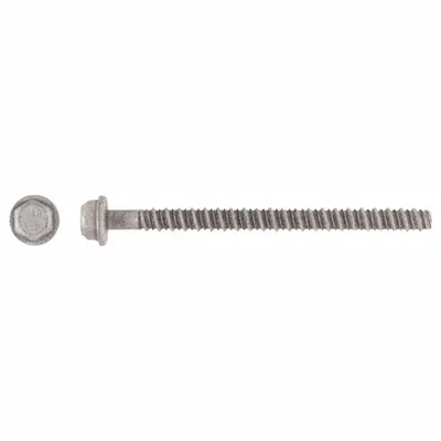 RED HEAD Screw Anchor: 5 in Overall Lg, 3/8 in Dia, Stainless Steel, Plain, External Hex - Heavy-Duty Hex-Head Screw Anchors