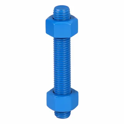 USA FASTENER Fully Threaded Stud: 3/4"-10 Thread Size, Steel, Grade B7, PTFE Coated - PTFE-Coated Fully-Threaded Rods & Studs