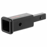 This hitch receiver tube adapter is used to convert receiver tube sizes on trailer hitches, allowing a secure fit for various hitch accessories. With a 2-inch overall width and 6 1/4-inch overall length, it provides a simple size-adjustment solution for fleet and vehicle maintenance applications