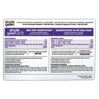 Secondary bottle label for identifying containers holding Simple Green D Pro5 One-Step Disinfectant. Each label measures 6 inches wide. Sold in a pack of 10. Used in industrial facilities to mark secondary containers
