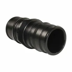 This UPONOR coupling is a polymer expansion barbed tube fitting with a 3 in ID x 2 in ID size and barbed x barbed connection type. It uses the expansion PEX connection method for joining PEX pipes of different diameters in plumbing and hydronic heating systems.